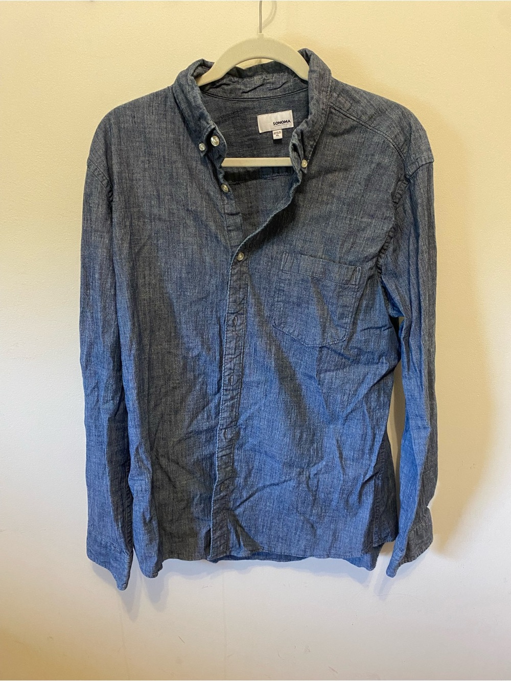 Sonoma Men's Indigo Chambray Button-Down Shirt XL